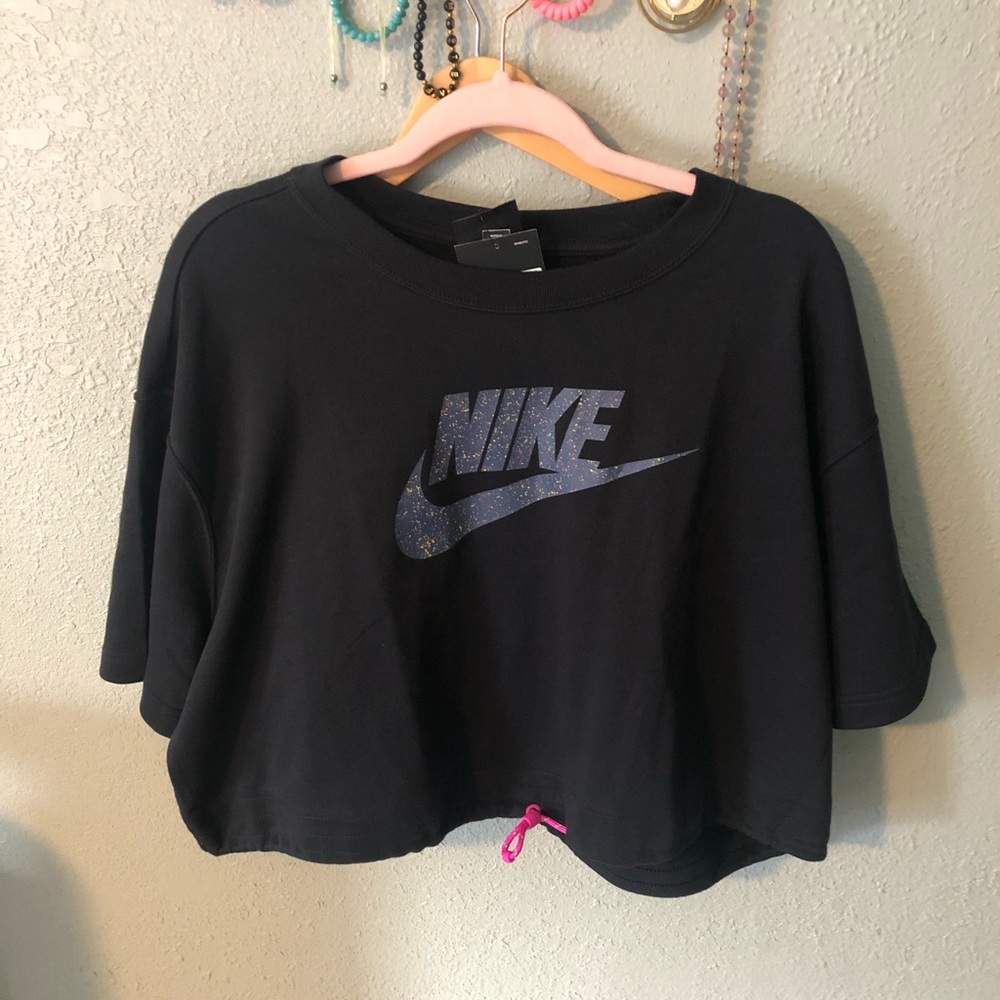 Nike Cropped Sweatshirt Black Size 2X
